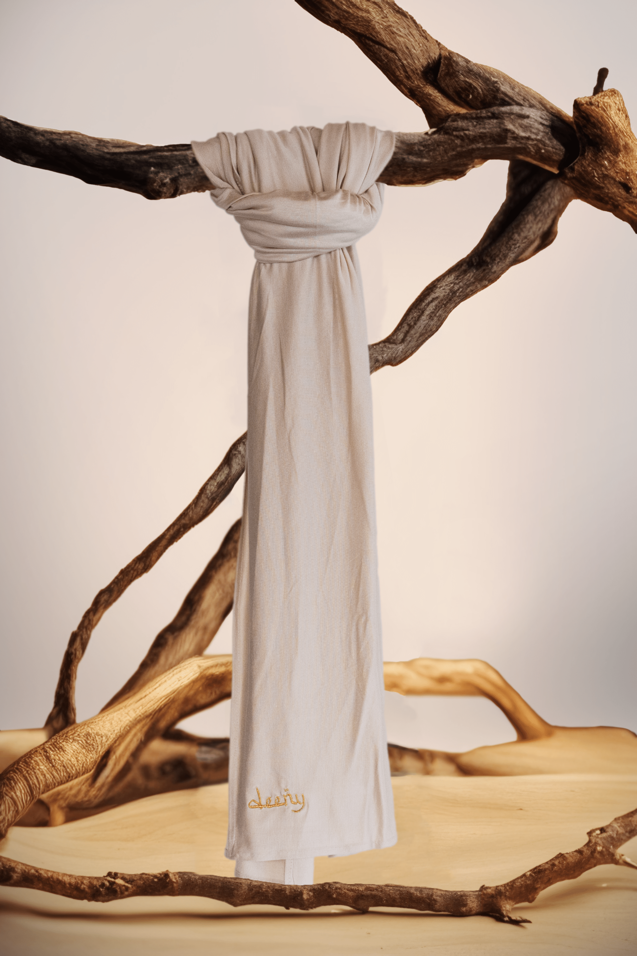 Creme / Gouden Borduursel Deeny Viscose Jersey